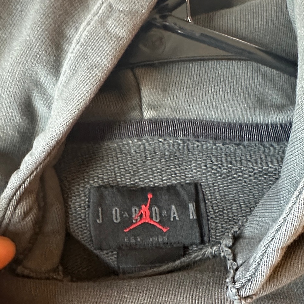 Jordan Gray Hoodie with Red Logo - Picture 3 of 4